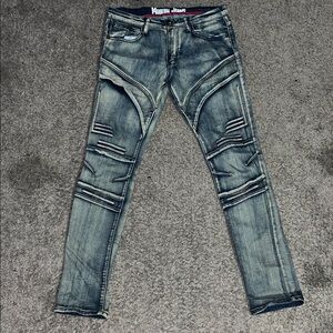 Men's Distressed Blue Jeans